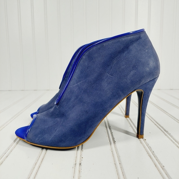 New Rachel Roy Pepino Purple Leather  Peep Toe Heels F108 - Picture 1 of 14